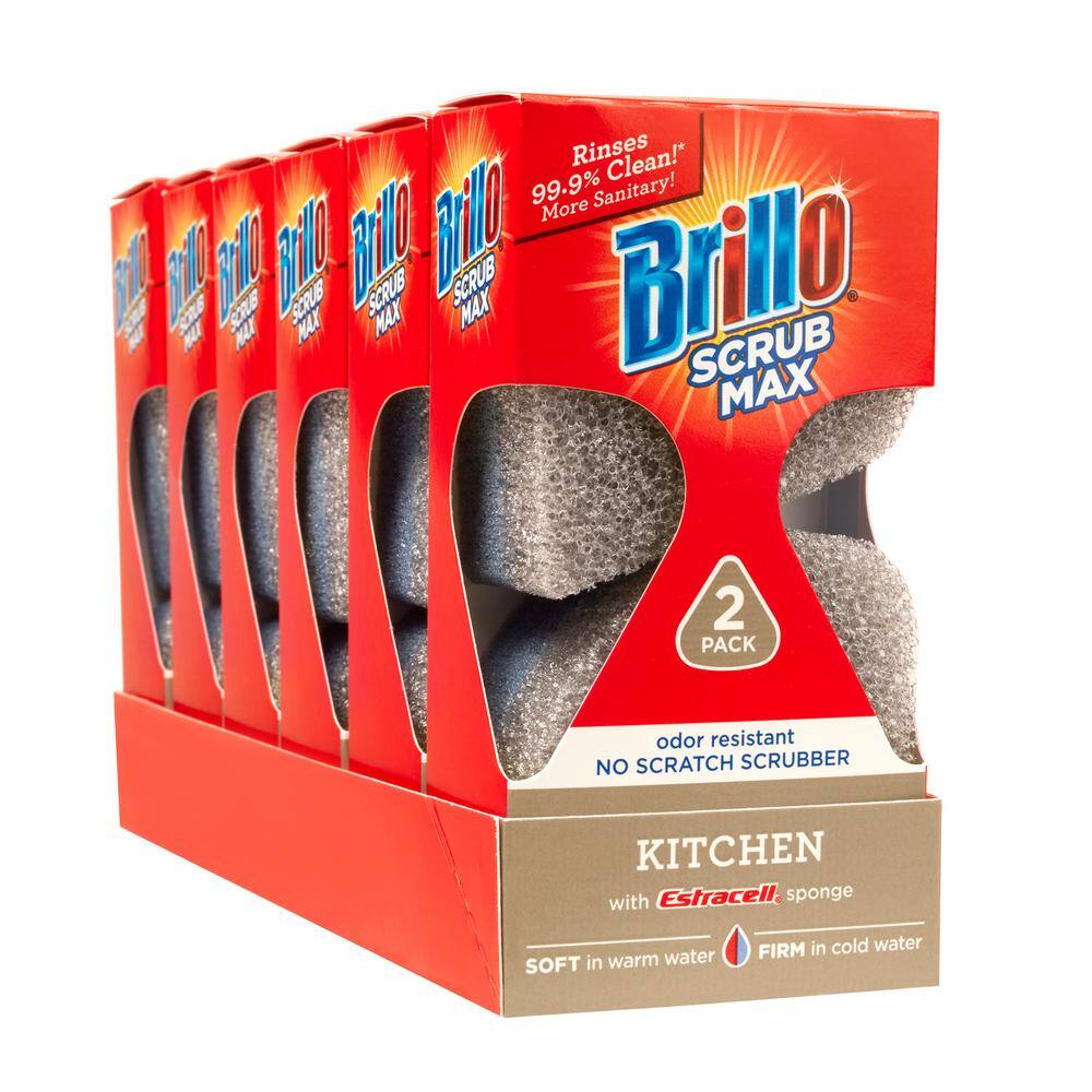 Brillo Scrub Max Kitchen Sponge (2-Count Case of 6) 24824