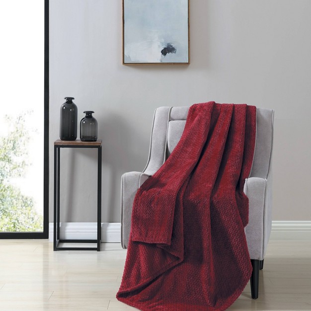 Victoria Herringbone Plush Throw Blanket Vcny Home