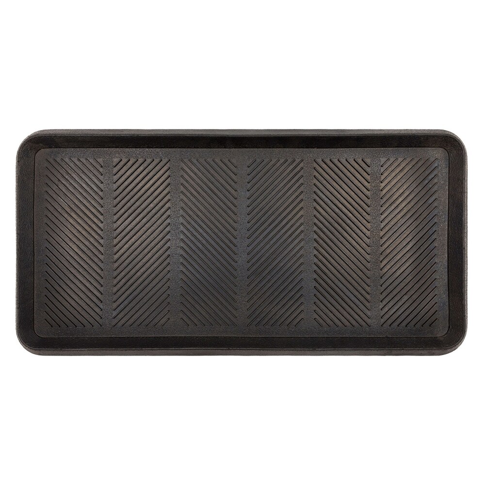 Mohawk Home Black Rubber Boot Tray Utility Mat 1' 4\