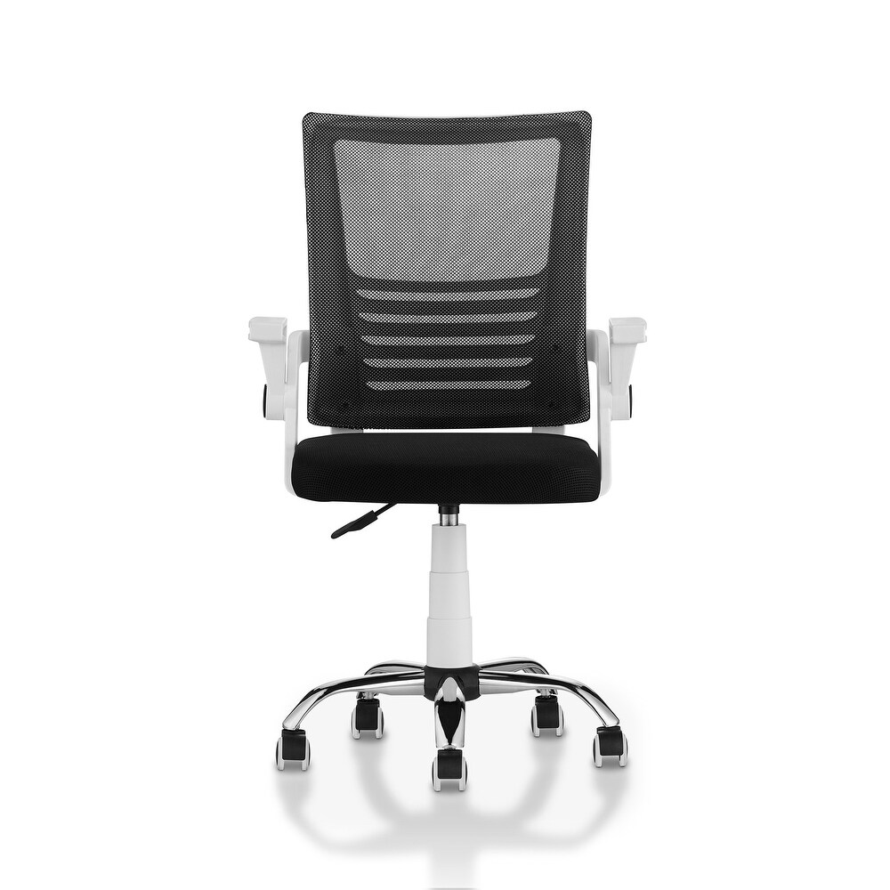 Moss Contemporary White Fabric Height Adjustable Desk Chair by Furniture of America