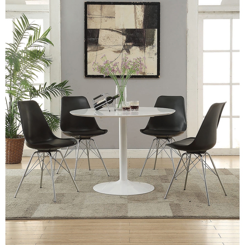 Metal Round Dining Table In White