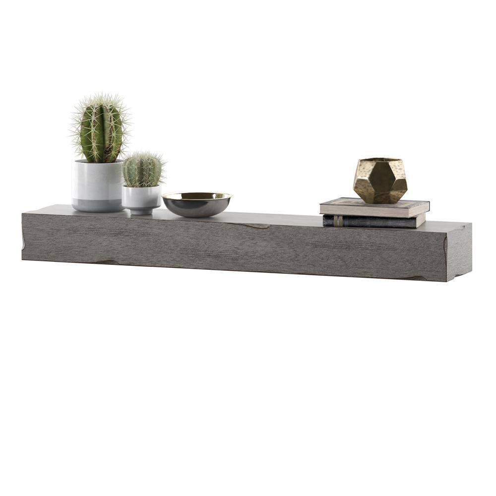 Twin Star Home 48 in. Weathered Gray Cap-Shelf Mantel MS48-6210-B523