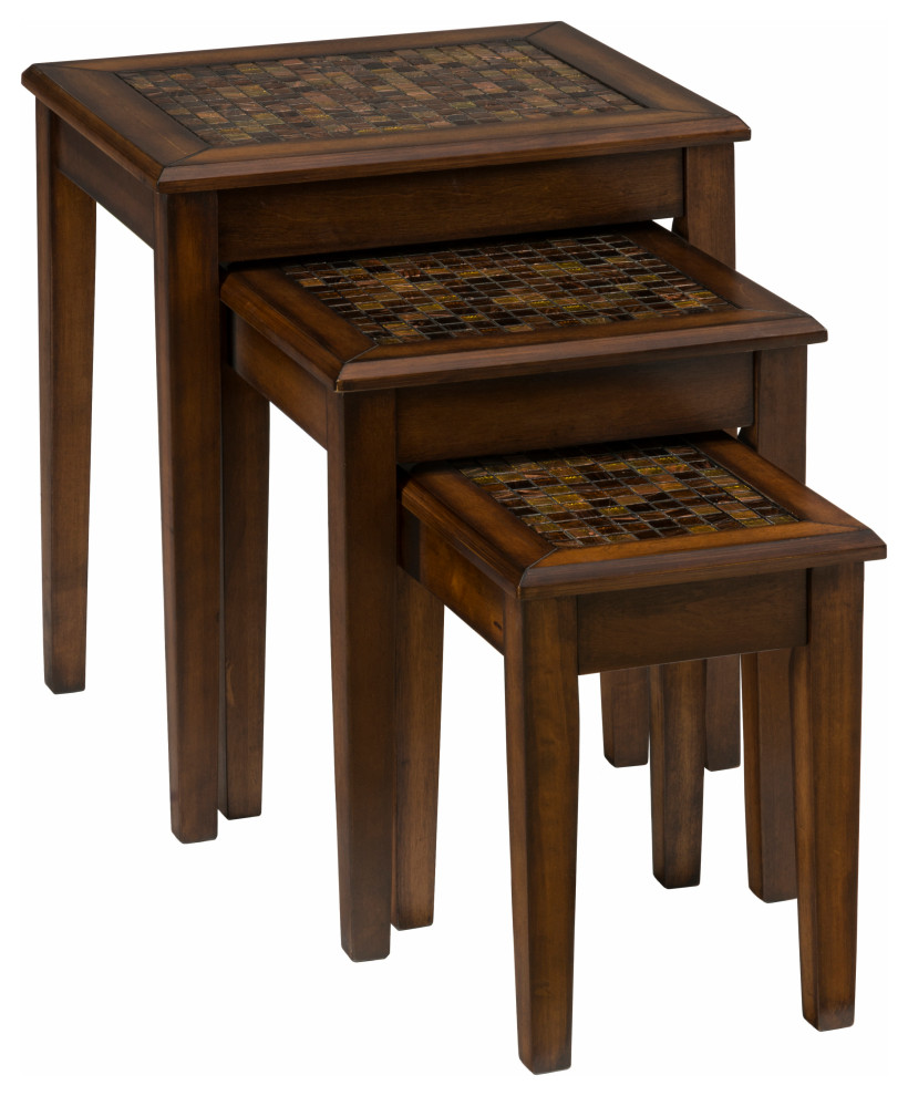 Baroque Cocktail Table With Mosaic Tile Inlay   Transitional   Coffee Table Sets   by Morning Design Group  Inc  Houzz