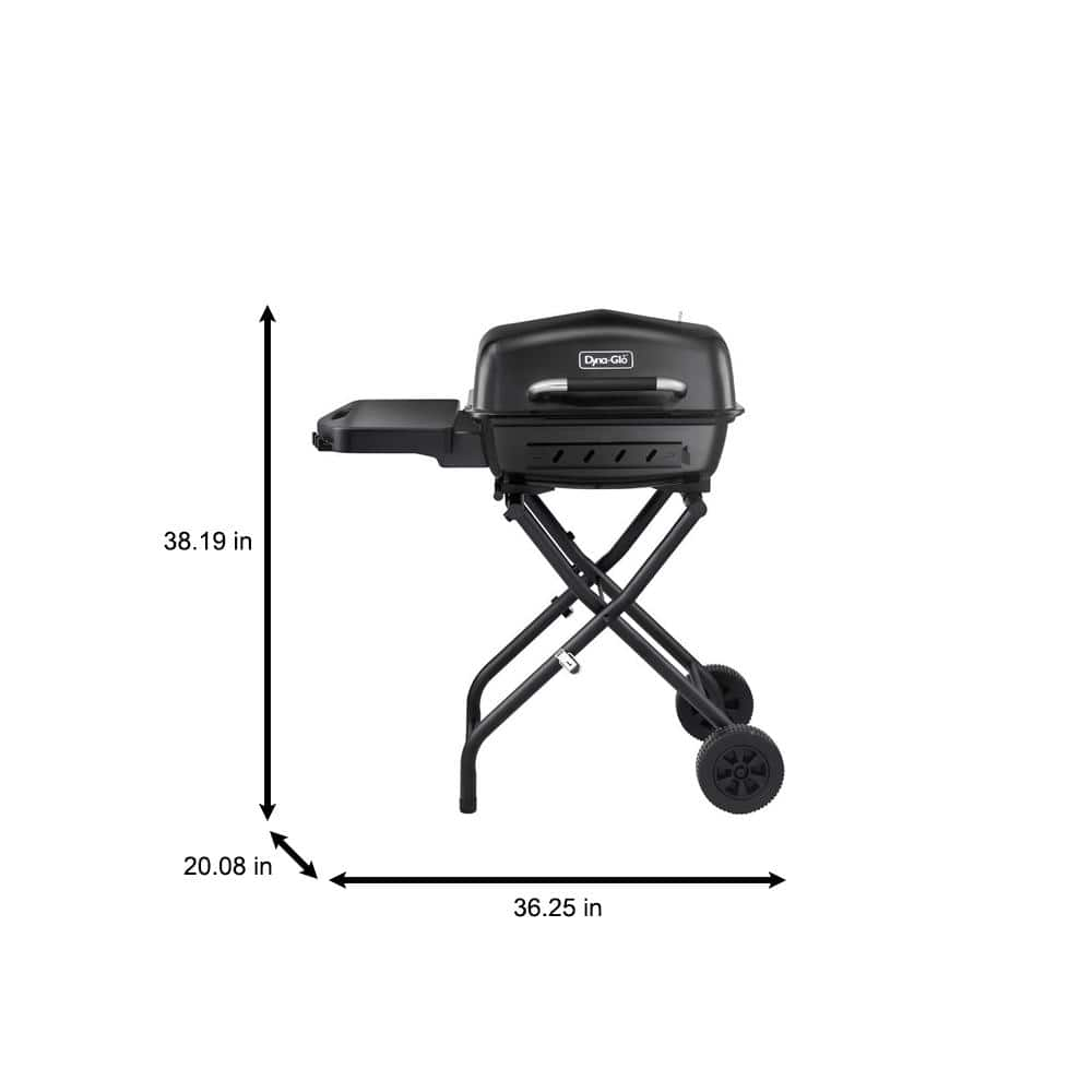 DynaGlo Portable Charcoal Grill in Black