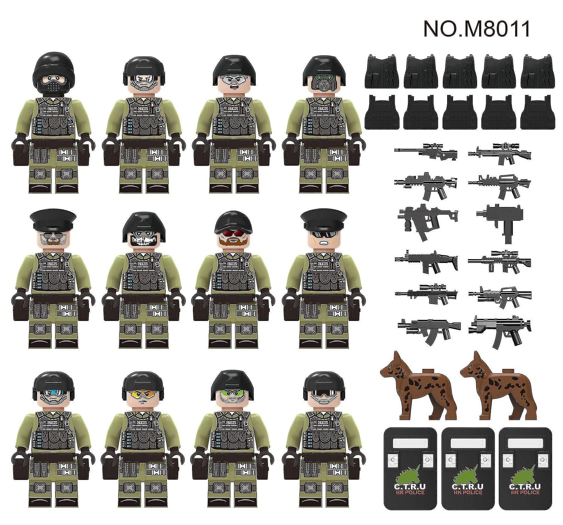 Anti-terrorist Squad City Police Mini-particle Toy Building Blocks 12pcs