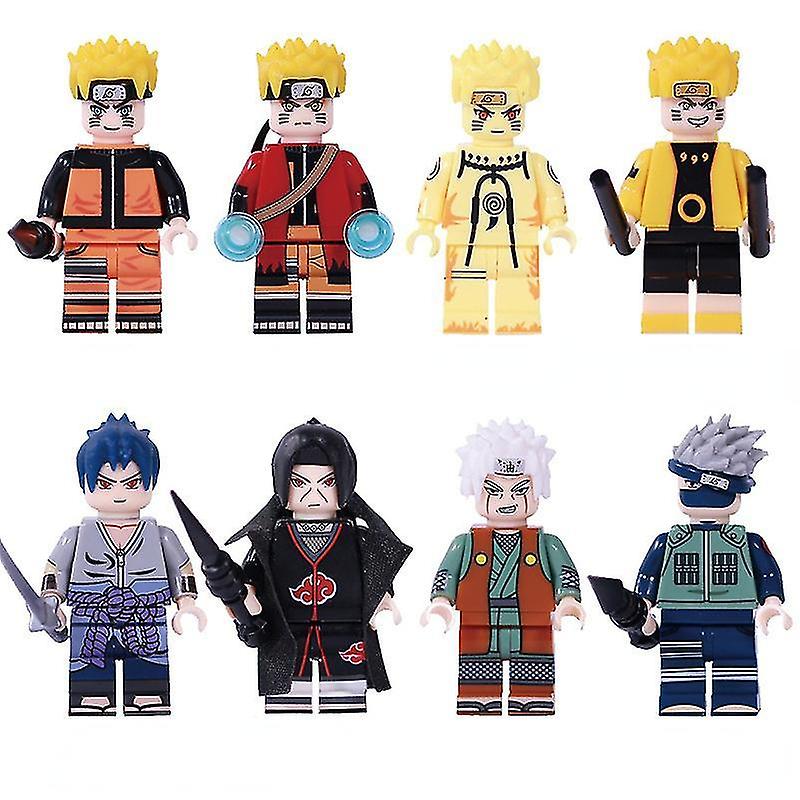 Venalisa 8pcs Naruto Series Kakashi Jiraiya Jigsaw Puzzle Assembled Building Block Minifigure