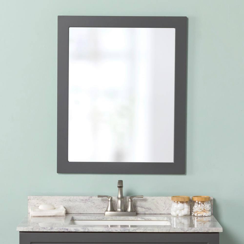 Home Decorators Collection Thornbriar 26 in. W x 31 in. H Single Framed Wall Mirror in Cement TBWM26-CT