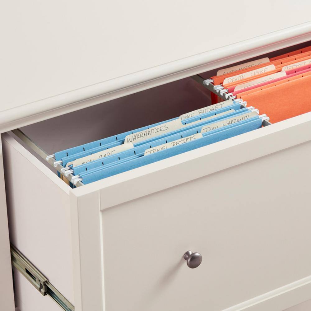 Home Decorators Collection Royce Polar Off-White 2-Drawer Wide File Cabinet SK19051Er1-PW