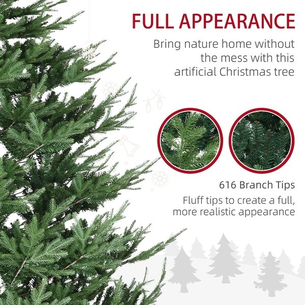 9 Foot Artificial Christmas Tree，Pine Hinged Xmas Tree