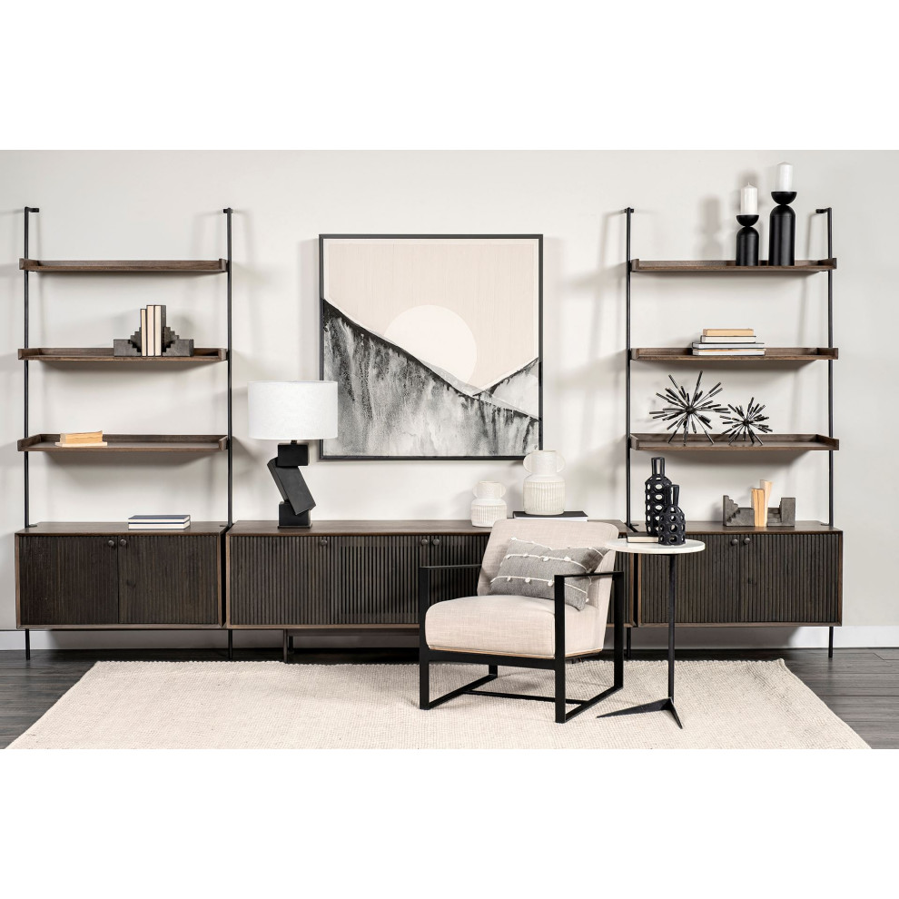 Grace I Two Toned Solid Wood Media Console With Slated Doors  TV up to 82 quot  Industrial   Entertainment Centers And Tv Stands   by HedgeApple  Houzz