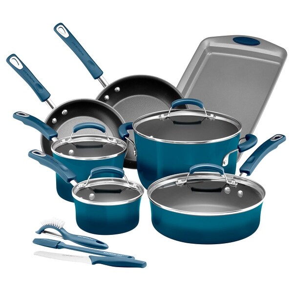 14-Piece Classic Bright's Nonstick Pots and Pans Set， Cookware Set with Bakeware and Utensils