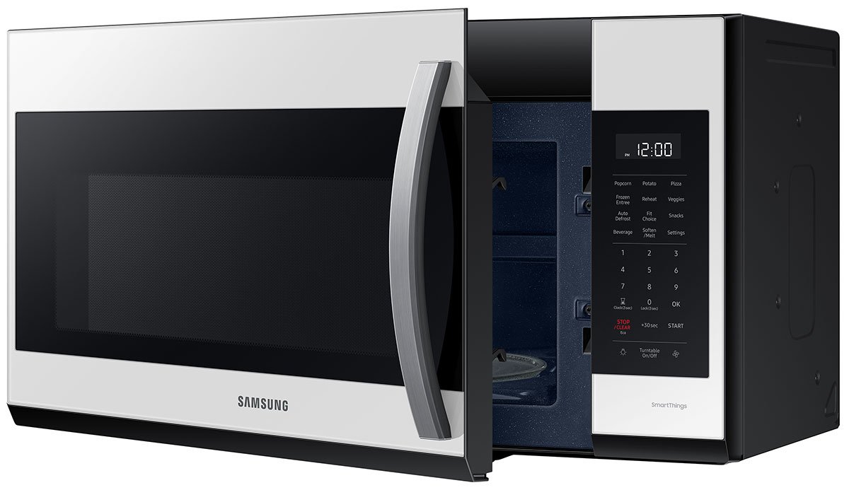  Bespoke 1.9 Cu. Ft. White Glass Smart Over-The-Range Microwave With Sensor Cooking