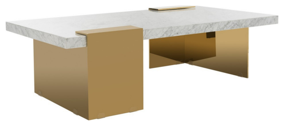 Provo Marble Coffee Table   Contemporary   Coffee Tables   by Rustic Home Furniture Deco  Houzz