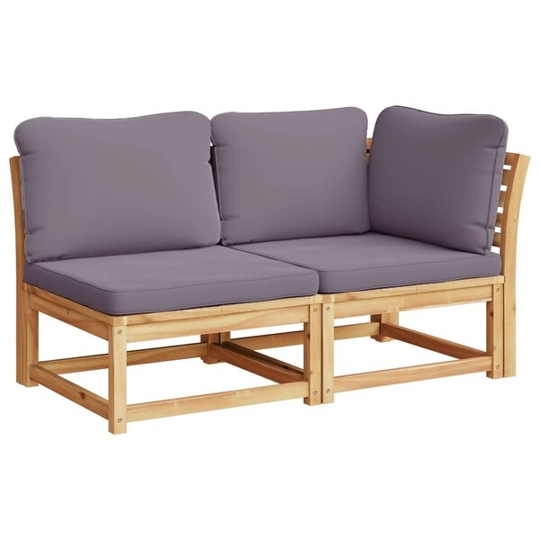 vidaXL Patio Sofa with Cushions 2Seater Outdoor Loveseat Solid Wood Acacia