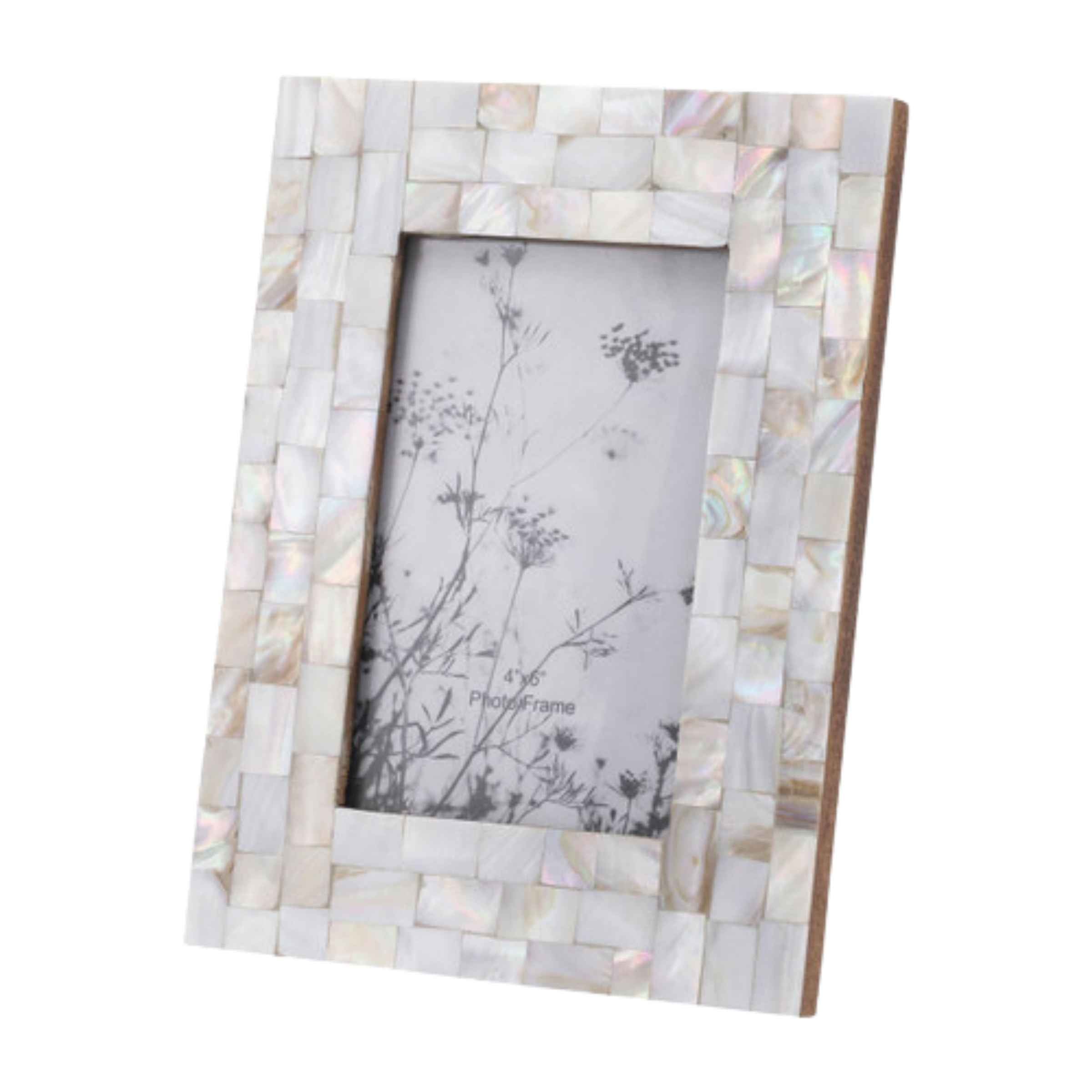 Capiz Design Resin Photo Frame 10 X 15Cm - Silver 16614-01