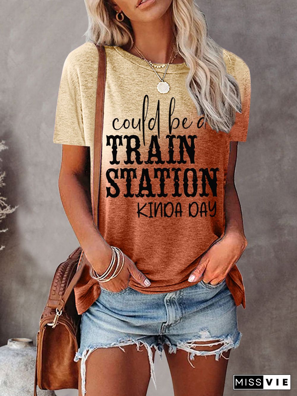 Women's Could Be A Train Station Kinda Day Tie-dye Tee