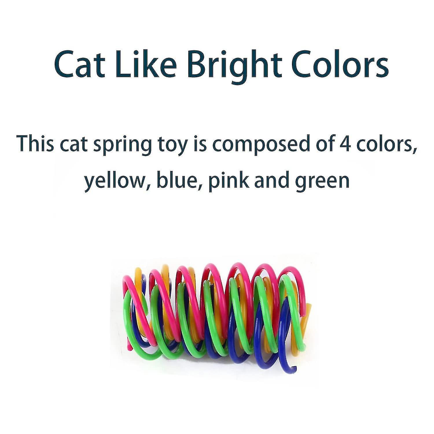 16 Pcs Colorful Spring Cat Toys Interactive Kitten Toys For Boredom Durable Soft Plastic Cat Spring