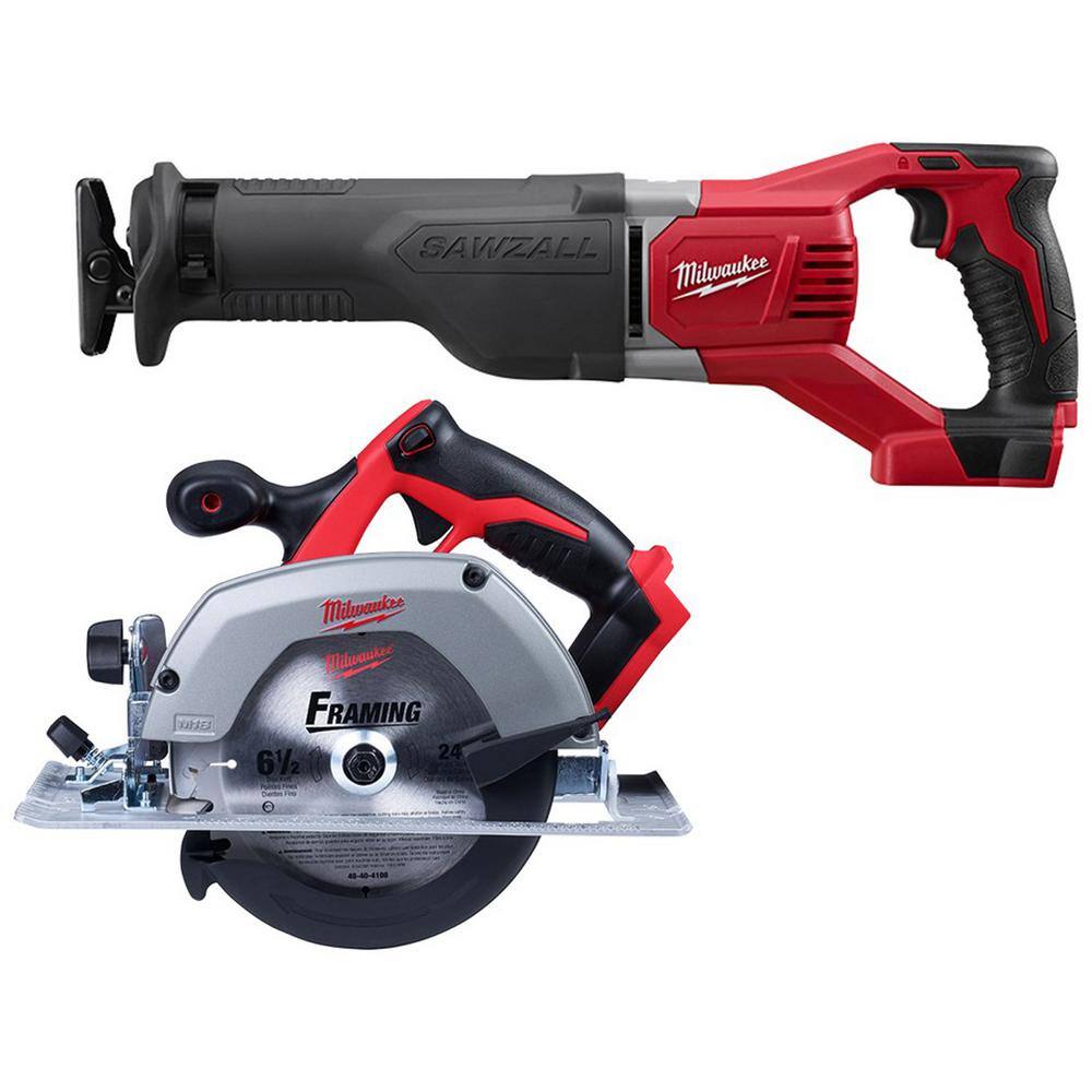 MW M18 18V Lithium-Ion Cordless SAWZALL Reciprocating Saw and 6-12 in. Circular Saw 2621-20-2630-20