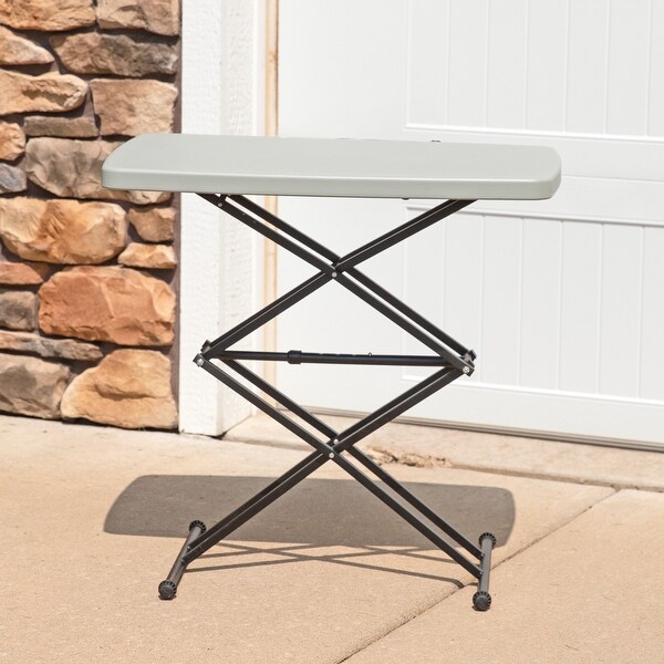 Rectangular Plastic Top Adjustable Leg Patio Table