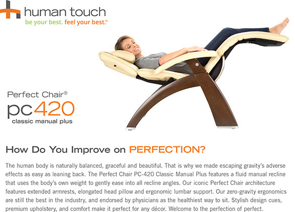 Human Touch PC 420 Classic Manual PLUS Perfect Dark Walnut Zero Gravity Recliner   Transitional   Recliner Chairs   by The Back Store  Houzz