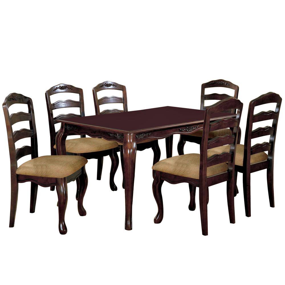 Venetian Worldwide Townsville I 7-Piece Dark Walnut Dining Set CM3109T-7PK