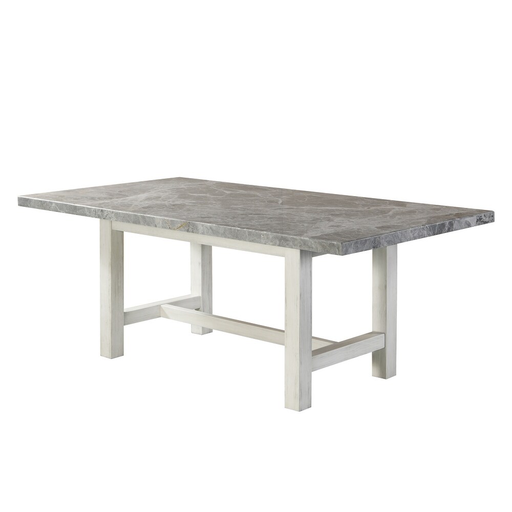 The Gray Barn Cardella Marble Top 78 Inch Dining Table