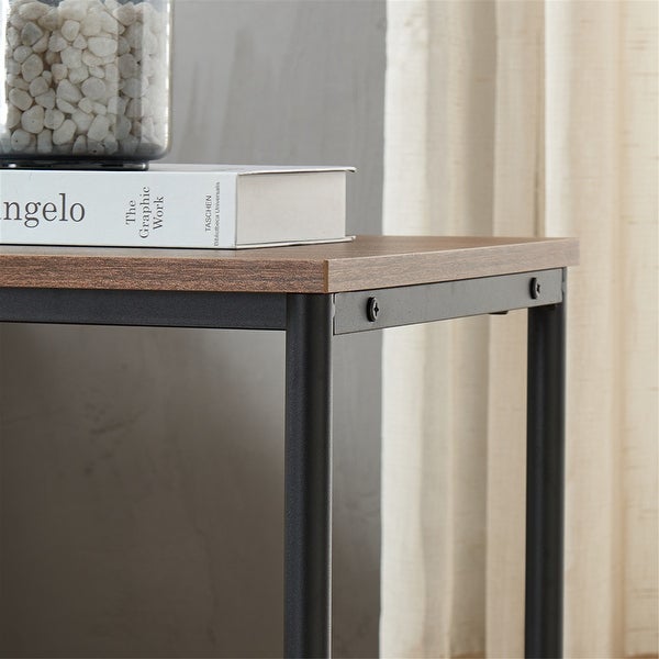 Tall Frame End Table Metal and Wood Side Table