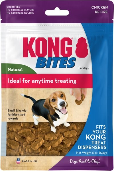 KONG Bites Chicken Dog Treats， 5-oz pouch