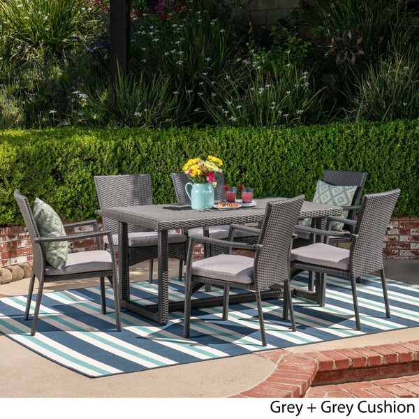 Westley Outdoor 7 Piece Wicker Dining Set by Christopher Knight Home -  - 21802488