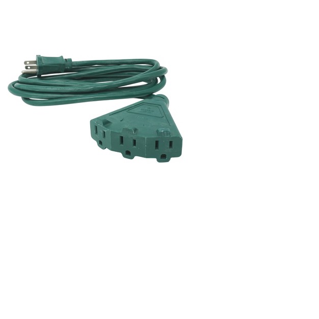 Woods 8 x27 Outdoor Extension Cord With Power Block Green