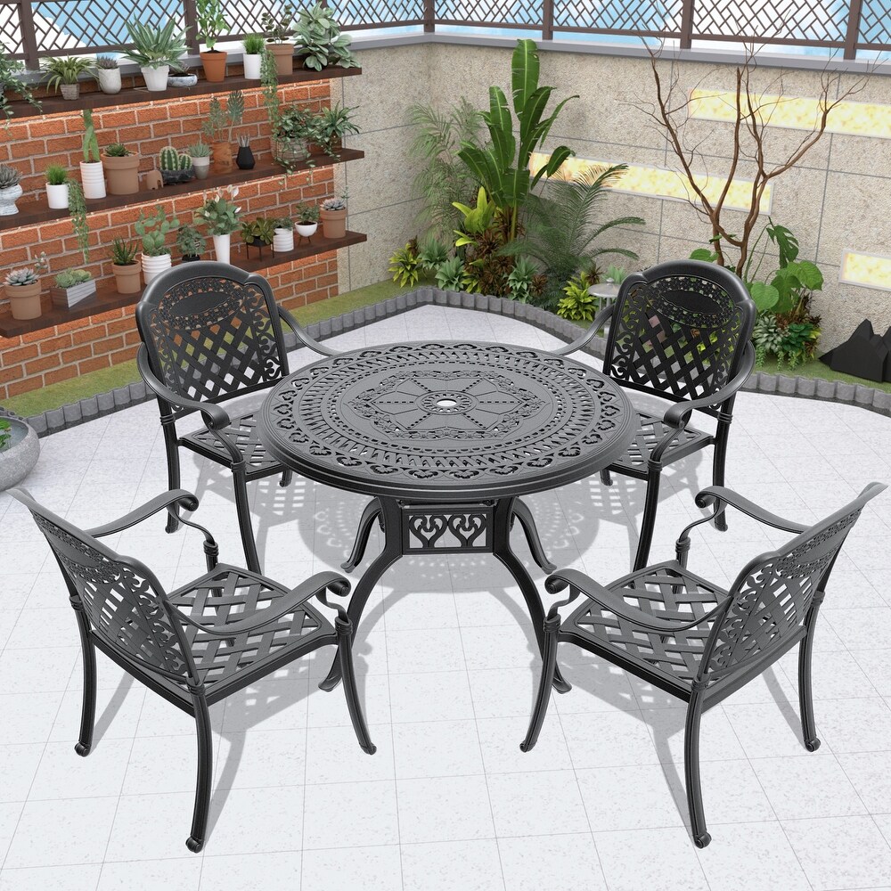 5 Piece Outdoor Dining Table Set for Patio