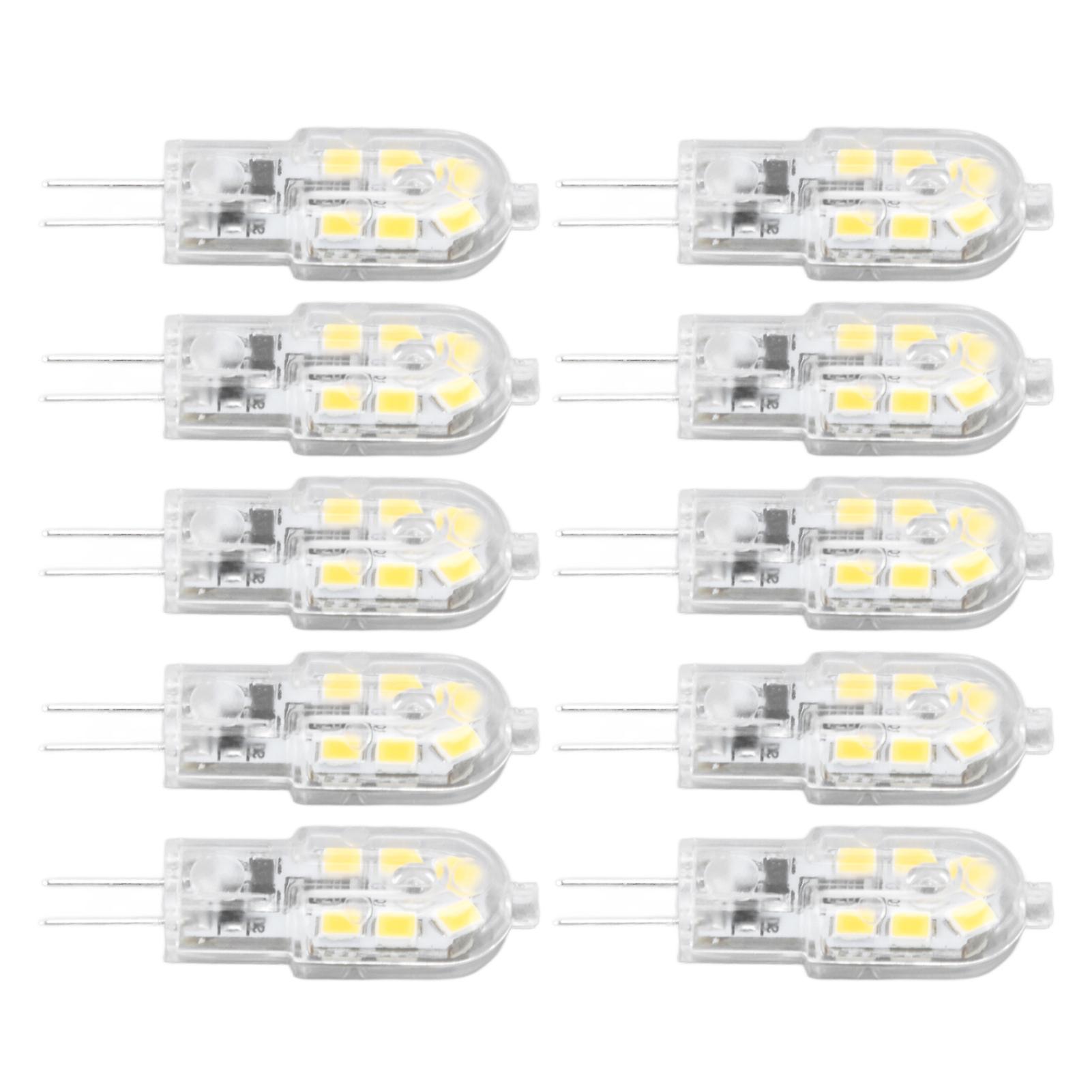 10Pcs G4 LED Bulb Brightness Dimming High Color Rendering Transparent Shell Light Bulbs for Landscape Lights DC 12V White Light