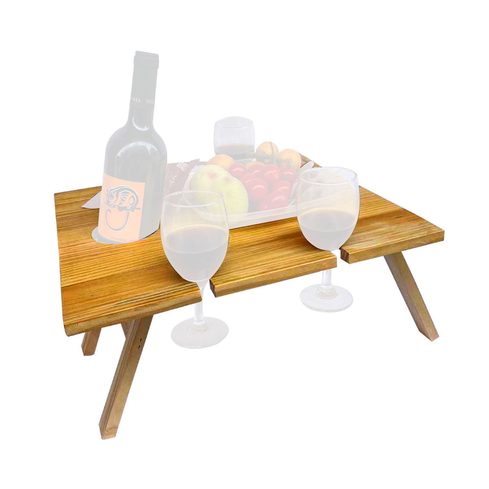 Wooden Folding Picnic Table Portable Folding Wine Table Rack