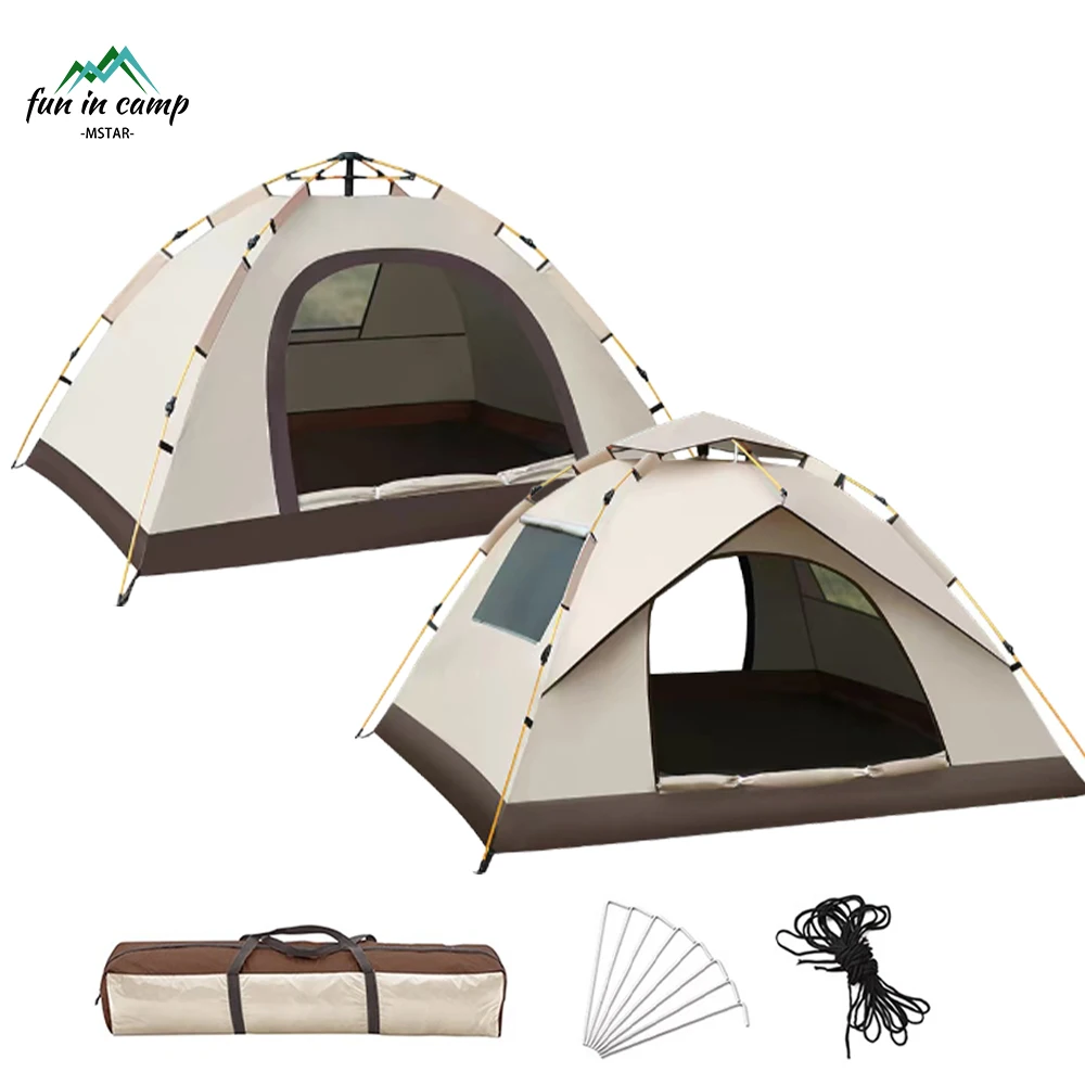 Wholesale 3 4 Person Fully Automatic Folding Convenient Retractable Waterproof Camp Gear Hiking Camping Tent