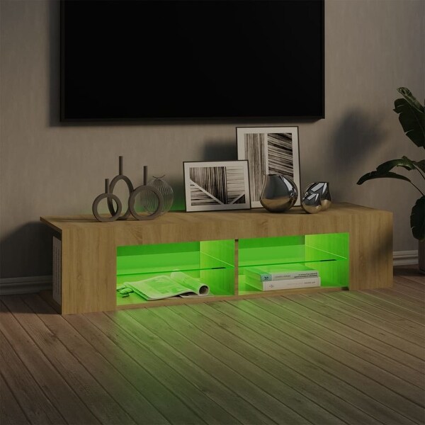 TV Cabinet with LED Lights Sonoma Oak 53.1