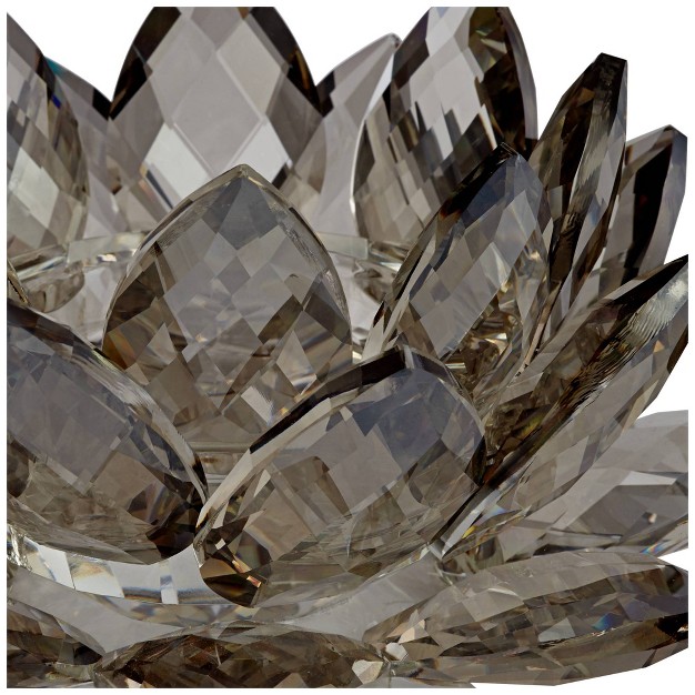 Wide Crystal Lotus Candle Holder