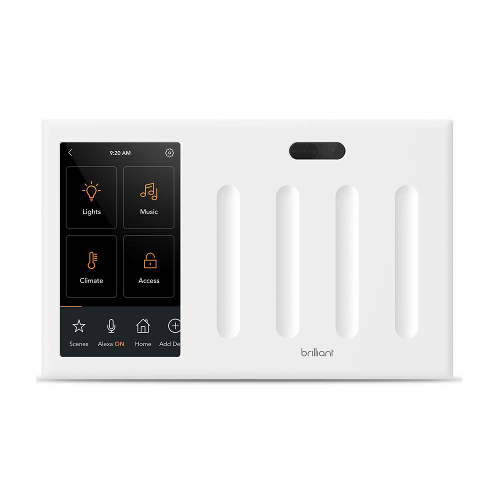 Brilliant Smart Home Control 4-Switch Panel - Alexa Google Assistant Apple Homekit Ring Sonos and More BHA120US-WH4