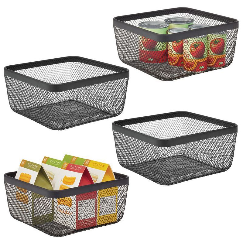 mDesign Metal Wire Food Organizer Storage Bin - 4 Pack