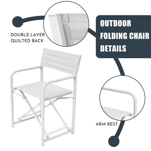 Director x27 s Chairs Portable Bar Height Seating With Folding Aluminum Frame 246 Lbs Capacity