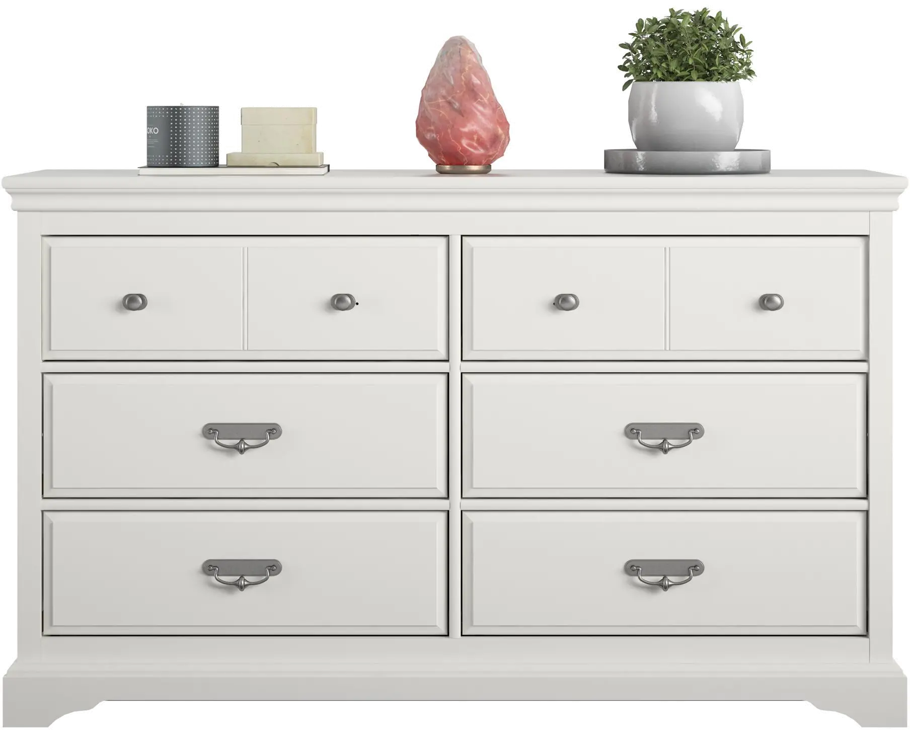 Bristol Traditional White 6-Drawer Dresser