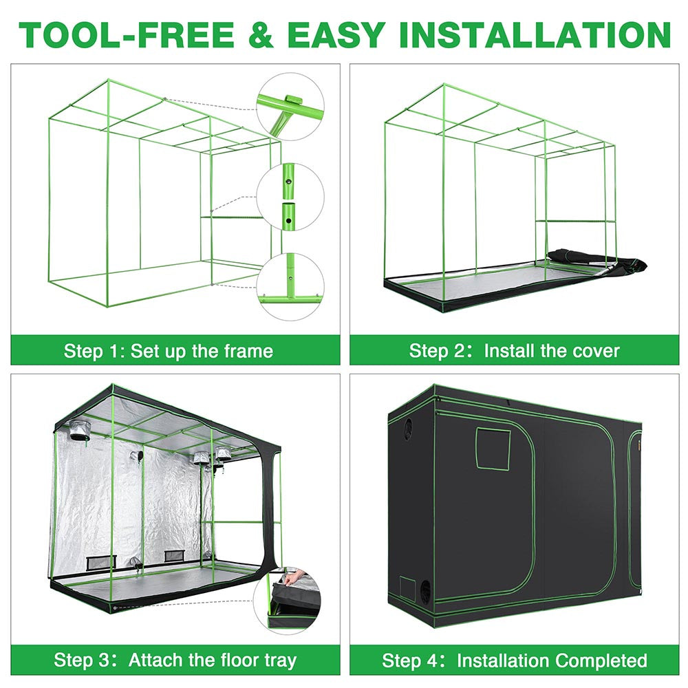 LAGarden 4x8 Grow Tent 2in1 Hydroponic Grow Room 108