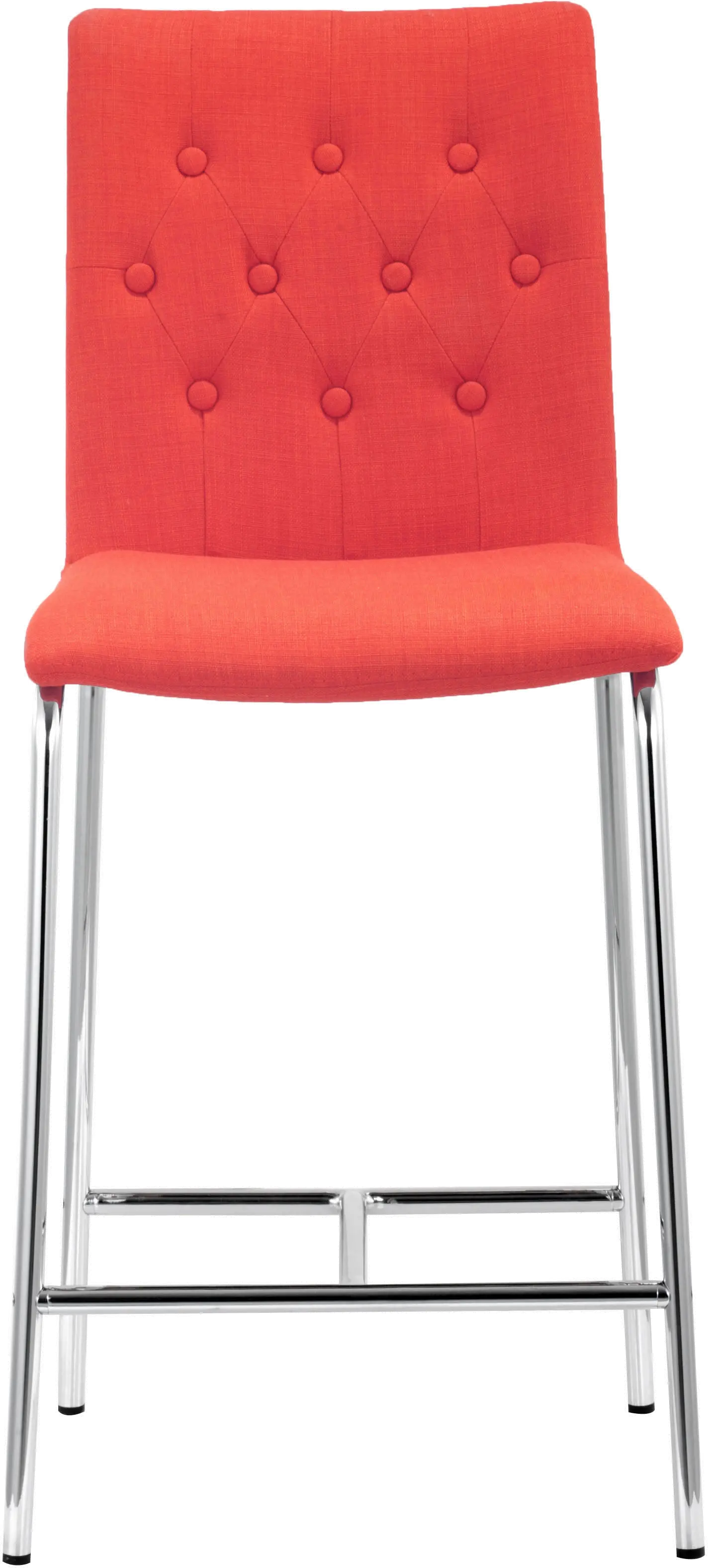 Uppsala Tangerine Counter Height Stool， Set of 2