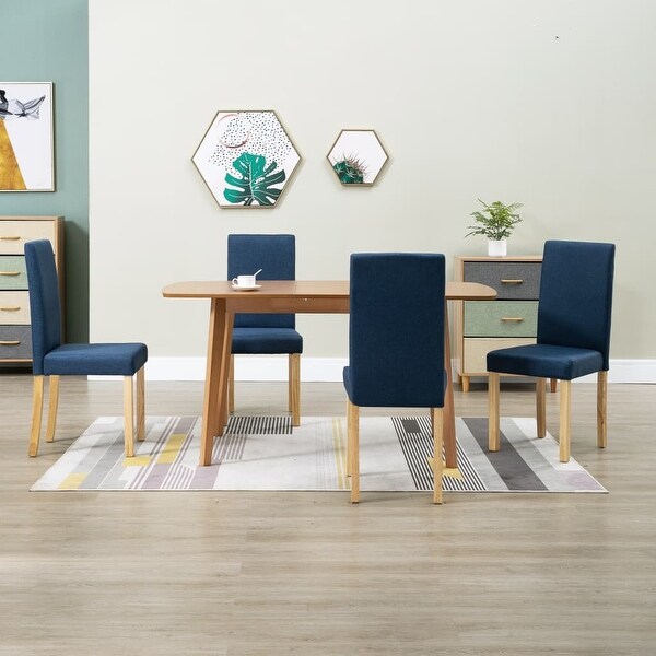 Dining Chairs 4 pcs Blue Fabric