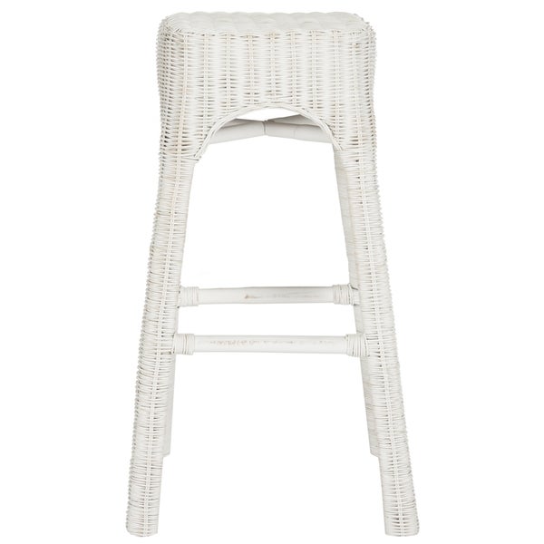 SAFAVIEH 30-inch Percy Wicker White Distress Counter Stool - 18.9