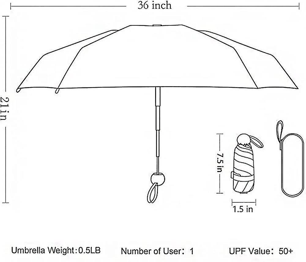 Liangnv Mini Travel Umbrella Portable Sun and Rain Umbrellas With Case And Carabiner