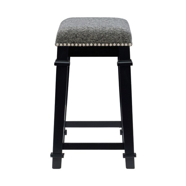 Mayfair Black and White Tweed Backless Counter Stool