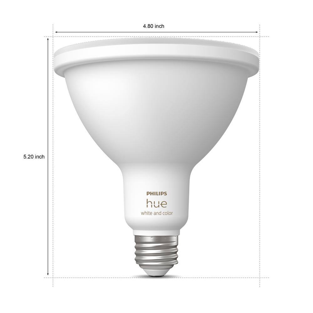 Philips Hue 100-Watt Equivalent PAR38 Smart Waterproof Color Changing Light Bulb (1-Pack) 577262