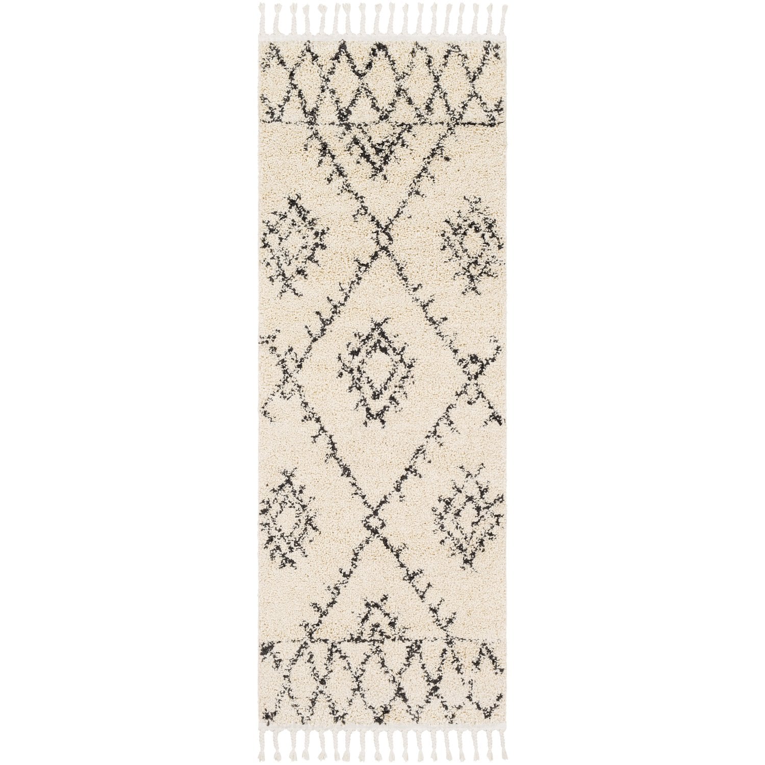 Berber Shag Rug in Charcoal & Beige