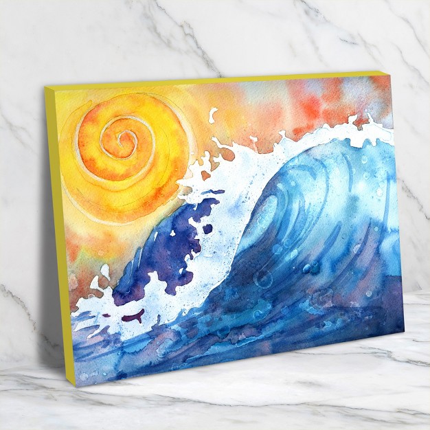 Americanflat Coastal Facing East Ocean Wave By Sam Nagel Wrapped Canvas