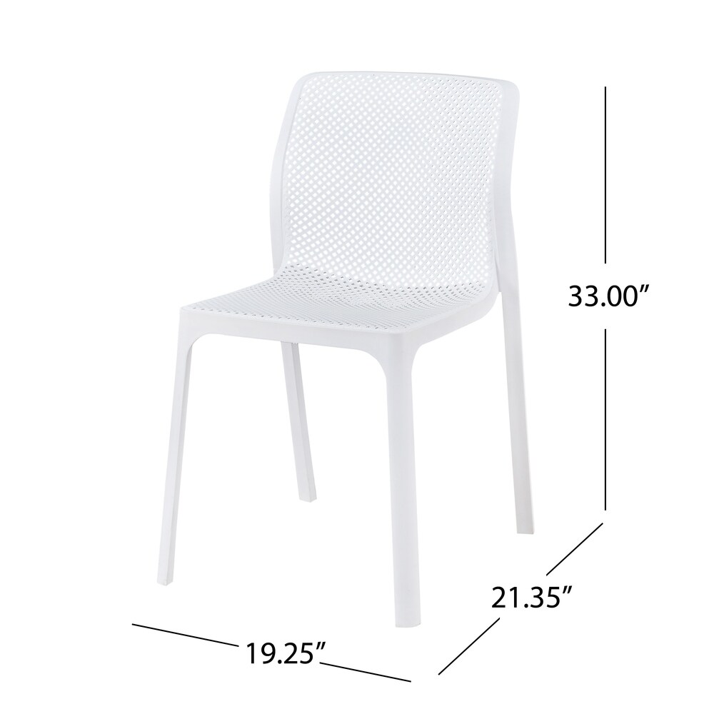 Labaron Outdoor Plastic Chairs (Set of 6) by Christopher Knight Home